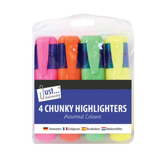 Just Stationery 4 Chunky Highlighters