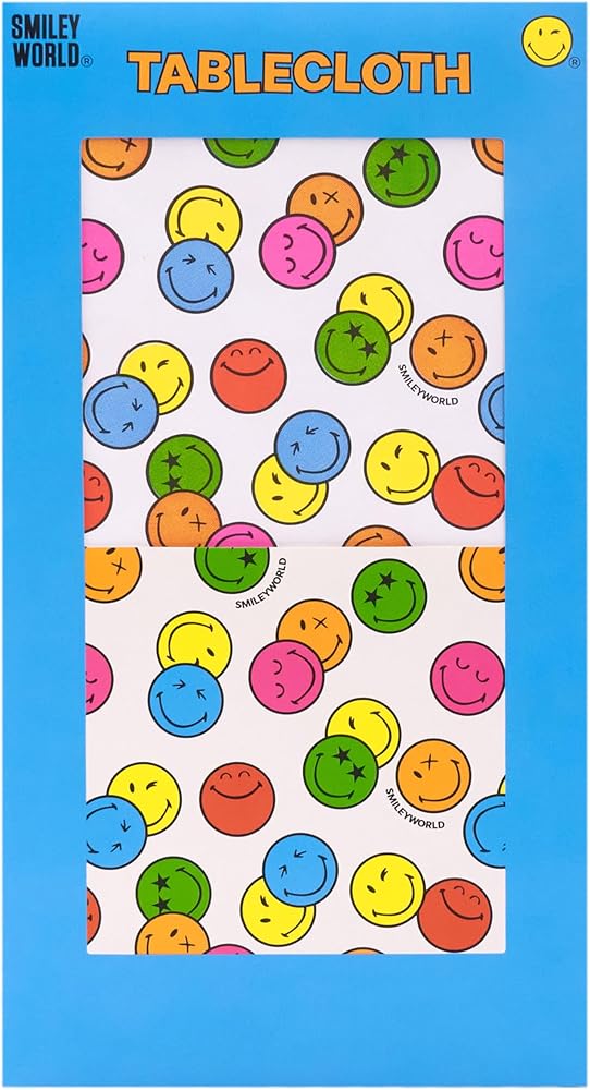 Smiley World Design Paper Tablecloth for Birthdays, Party's & Celebrations
