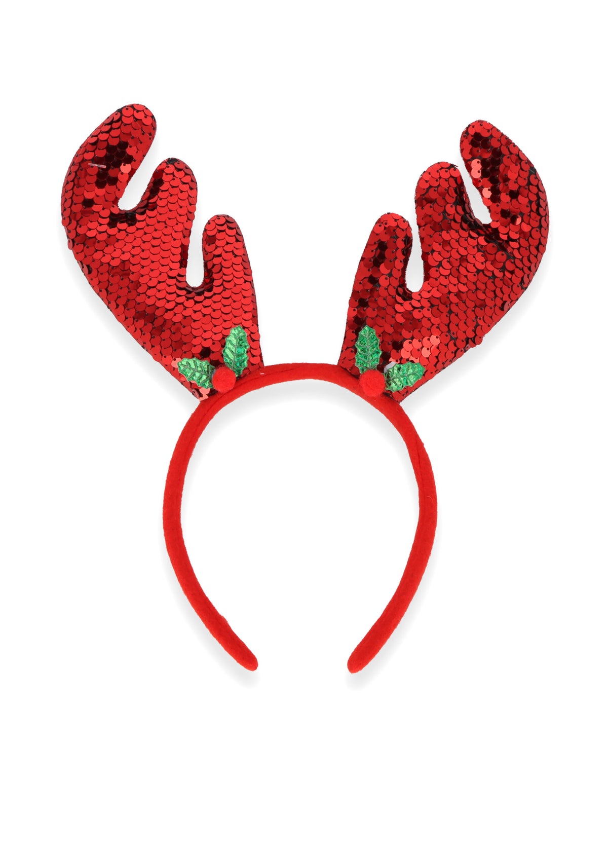 Pack of 12 Two Tone Sequin Reindeer Antler Christmas Headbands (20cm x 25cm)