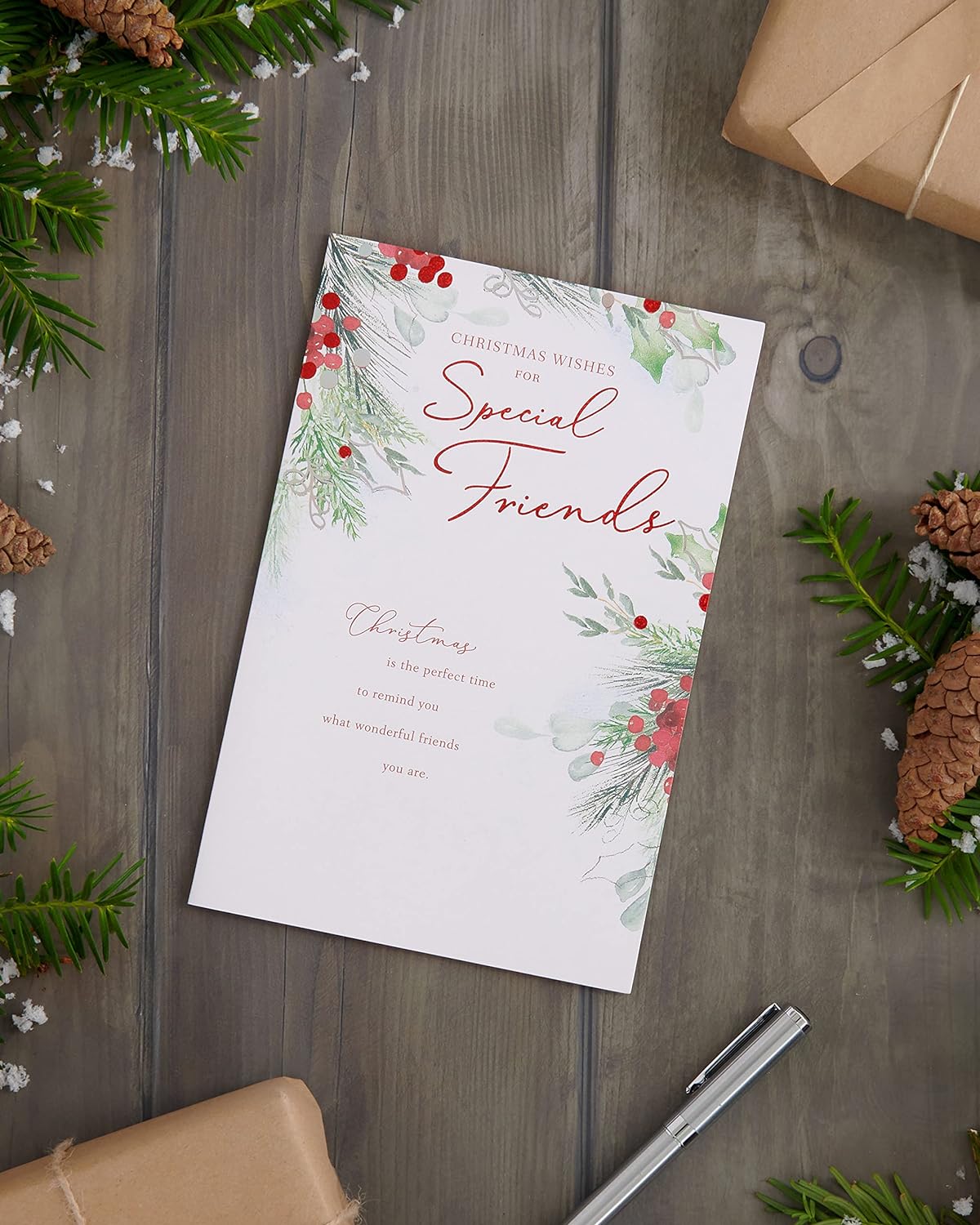 Friend Christmas Card Mistletoe & Verse Design (Pack of 6)