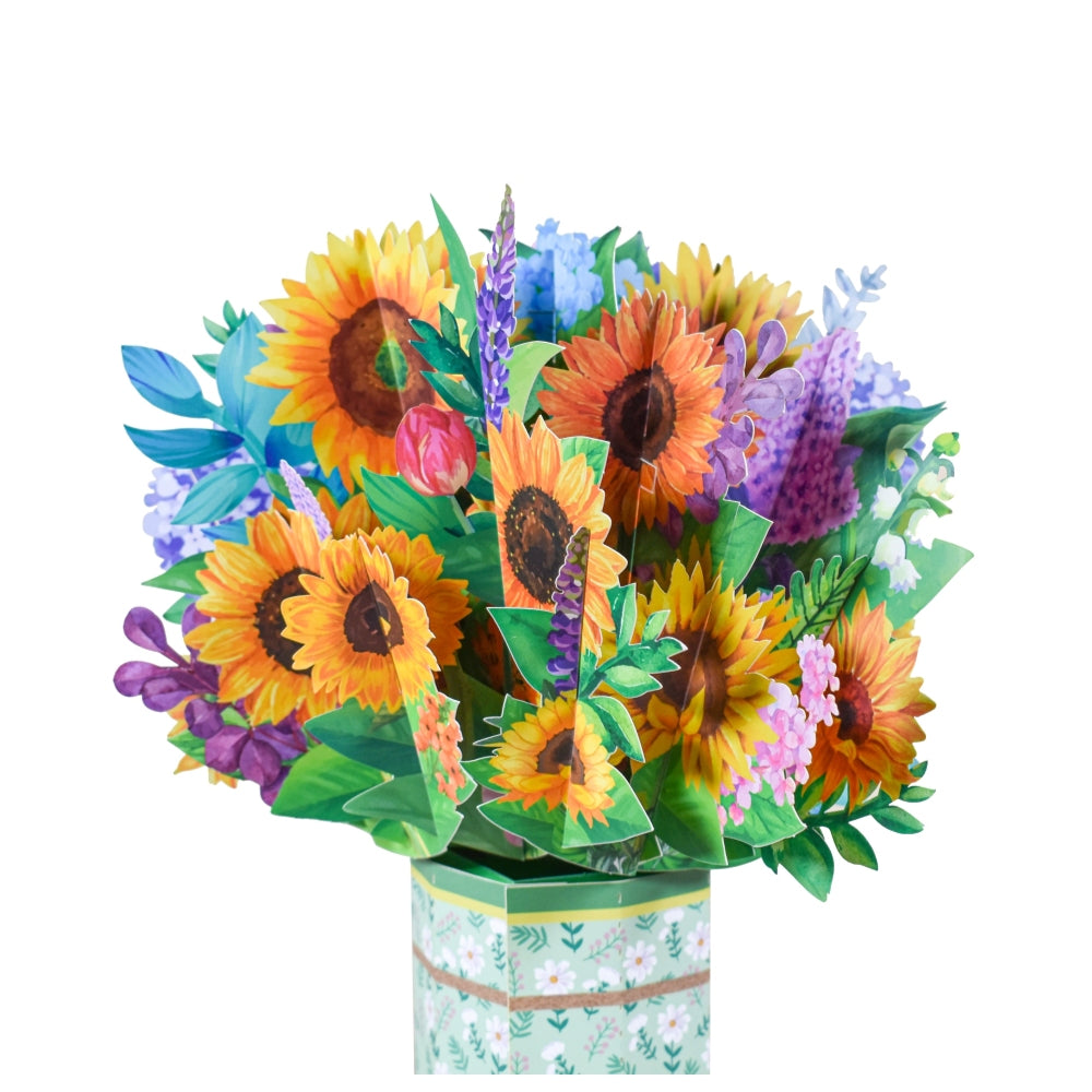 Sunflowers Sunshine Bloom 3D Pop-Up Greeting Card - Mother's Day Thank You Birthday