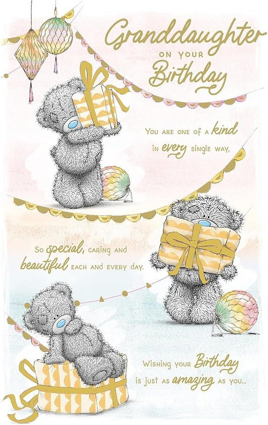 Bear Images With Presents Granddaughter Birthday Card