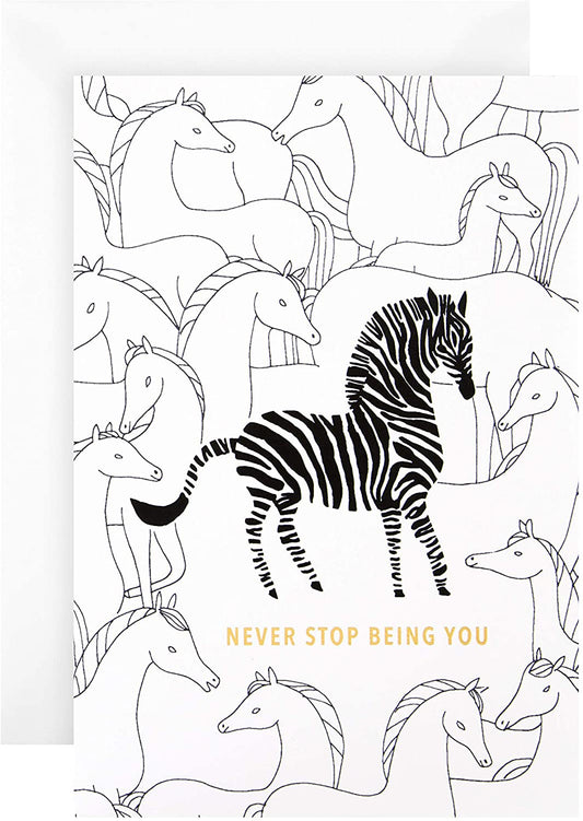 General Birthday Card Contemporary Zebra Design 