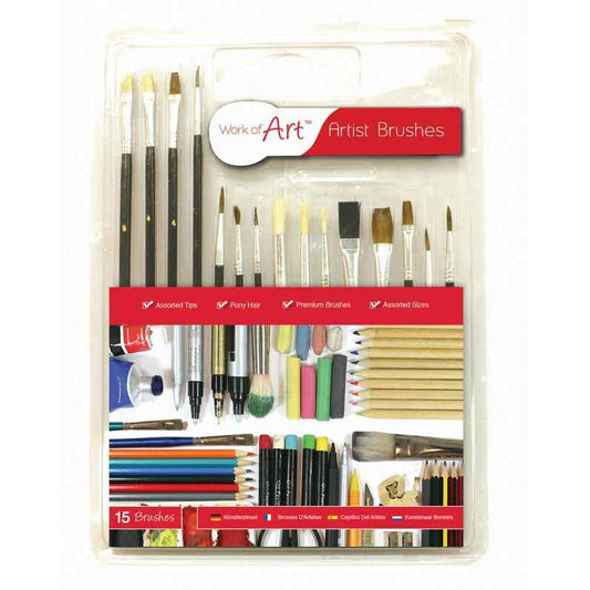 Pack of 15 Work of Art Paint Brushes