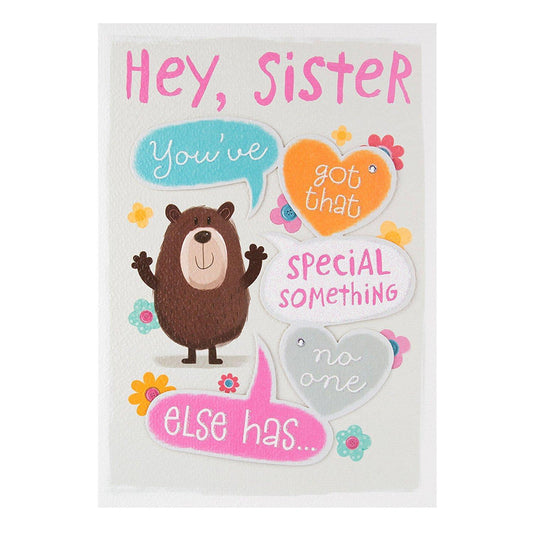Hey, Sister Cute Birthday Card 'Special Something'