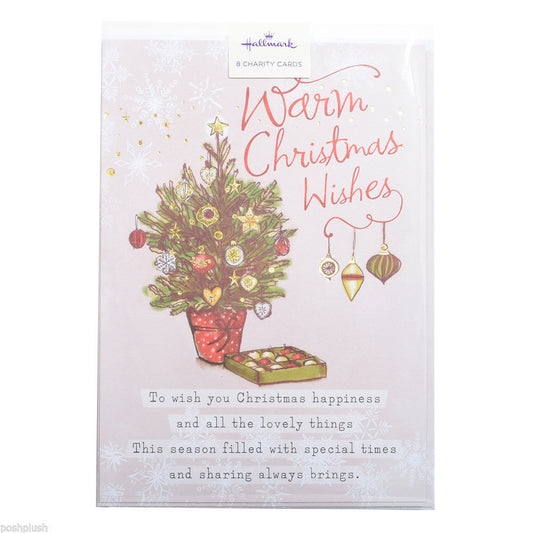 Pack of 8 Hallmark Charity Traditional Slim Christmas Cards