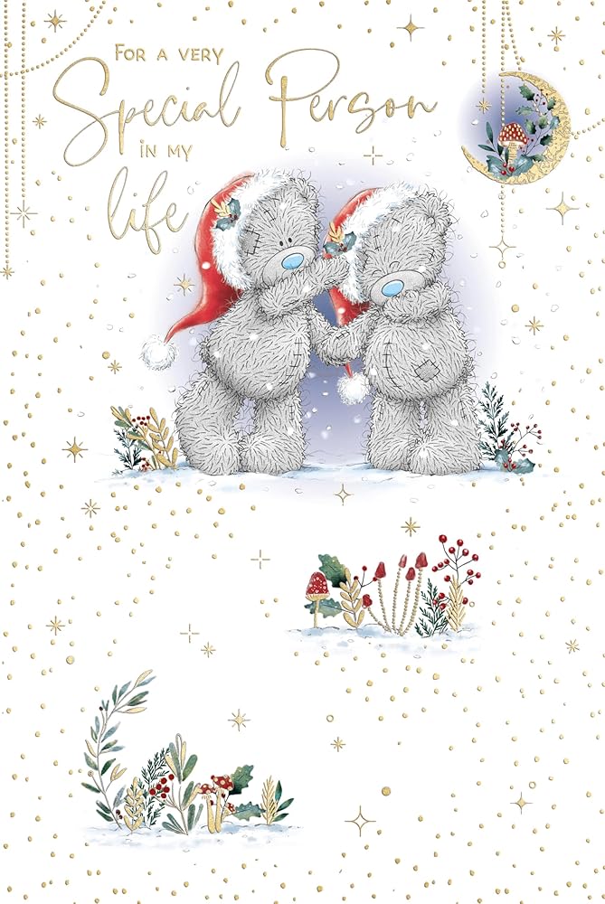 Bears In Santa Hats For A Special Person Christmas Card