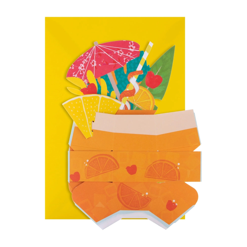 3D Pop-Up Cocktail Design Birthday Card
