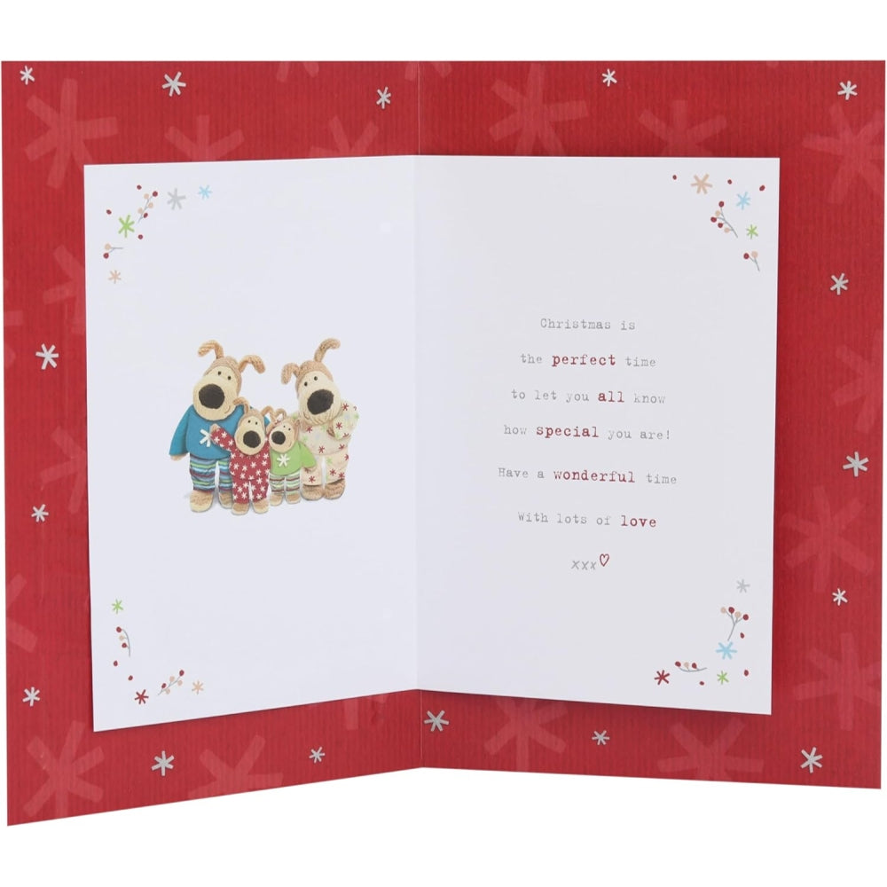 Boofles with Stockings Daughter, Son In Law and Family Christmas Card