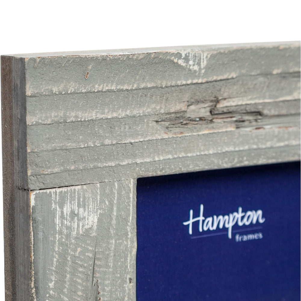 Hampton Farmhouse 4x6 Distressed Grey Painted Wood Photo Frame