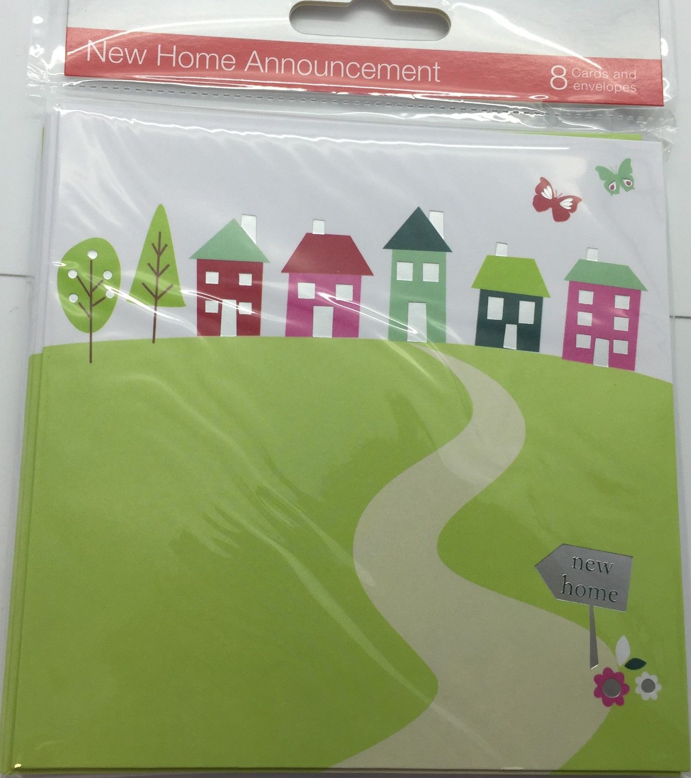 New Home Announcement Pack of 8 Cards and Envelopes 