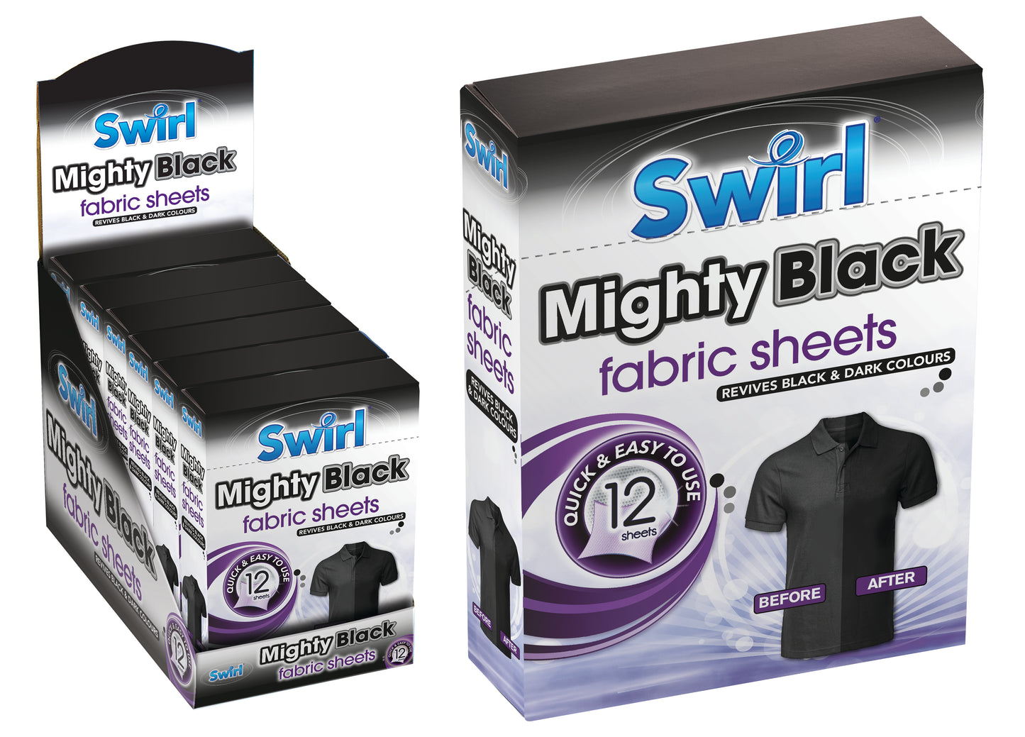 Pack of 12 Mighty Black Fabric Sheets