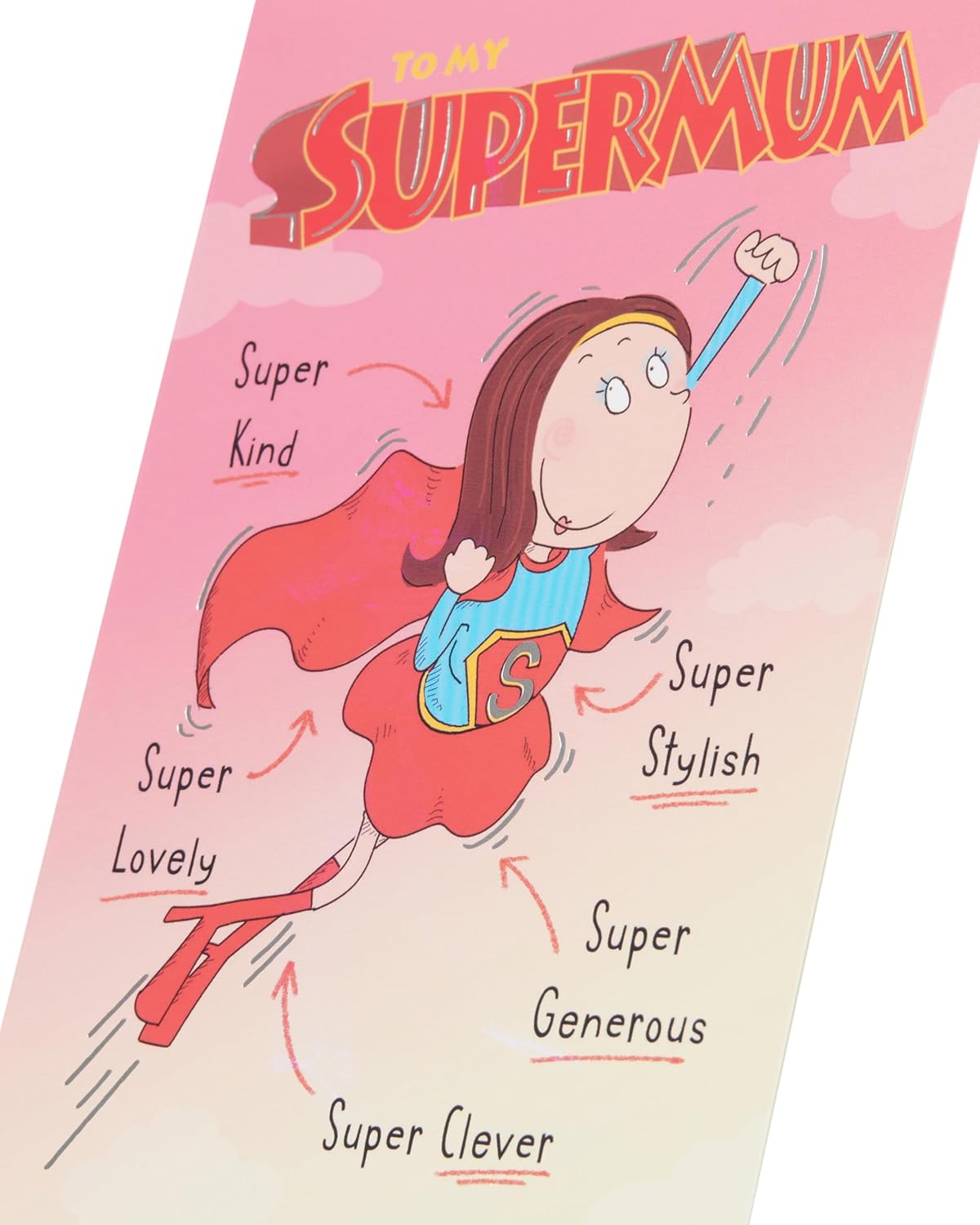 Supermum Cartoon Design Mum Birthday Card
