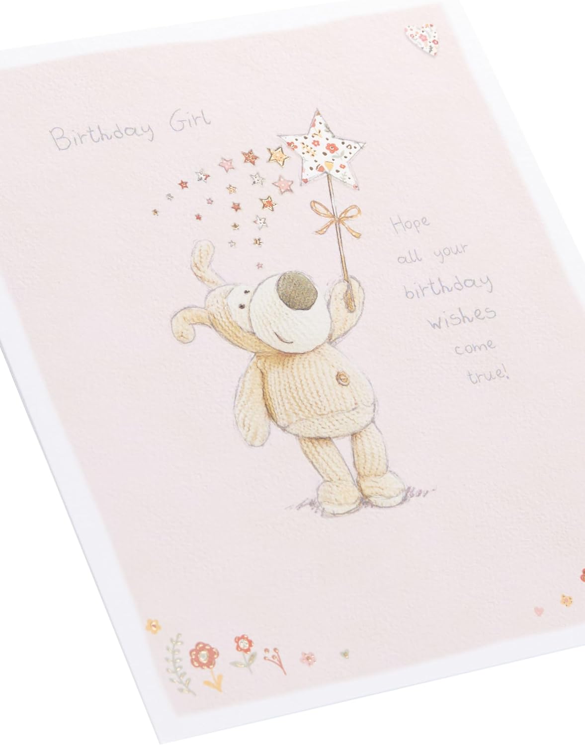 Boofle Holding A Star Birthday Girl Card