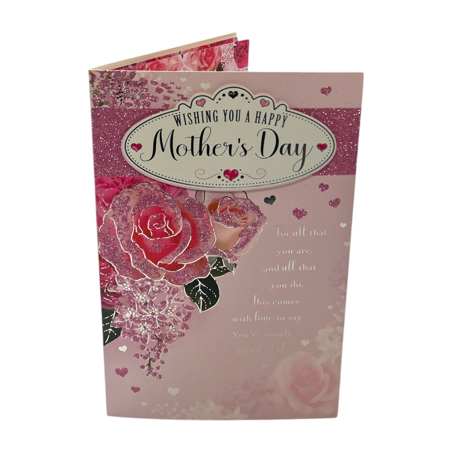 Happy Mother's Day Wishes Beautiful Roses Design Pink Boxed Card
