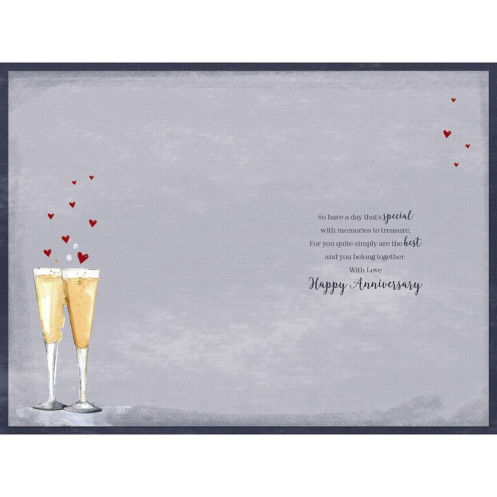 Champagne and Sentiment Verse Son and Daughter-in-Law Anniversary Card