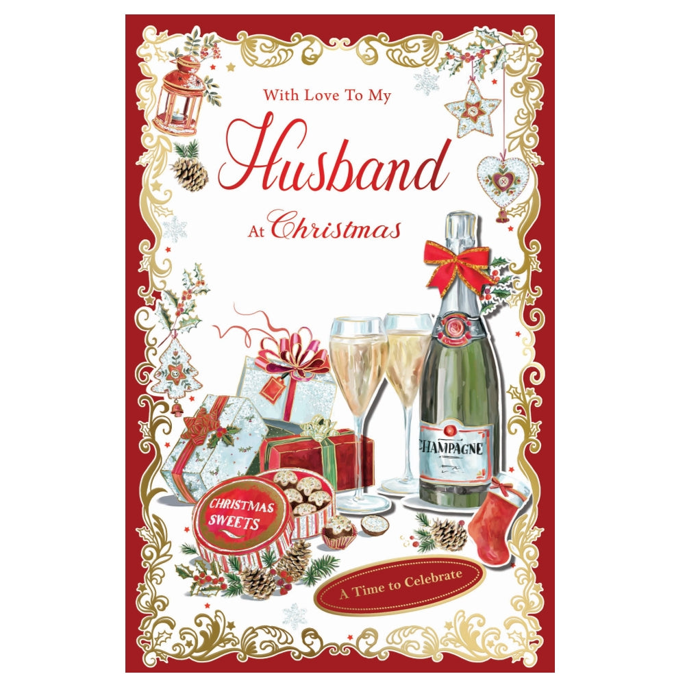 To My Husband Elegant Christmas Celebration Card