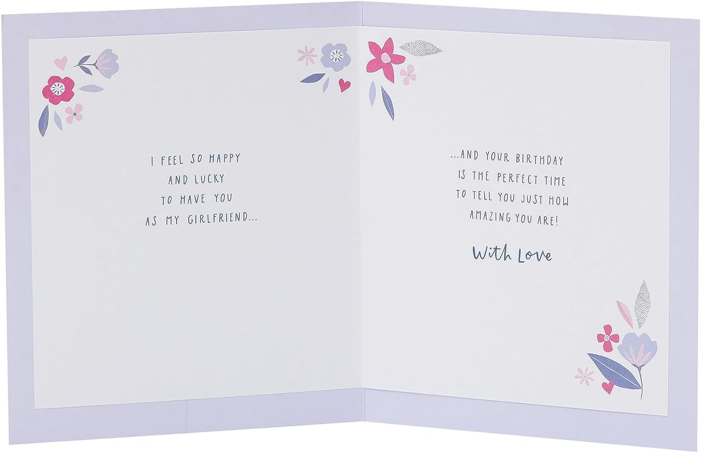 Flower Heart Design Girlfriend Birthday Card