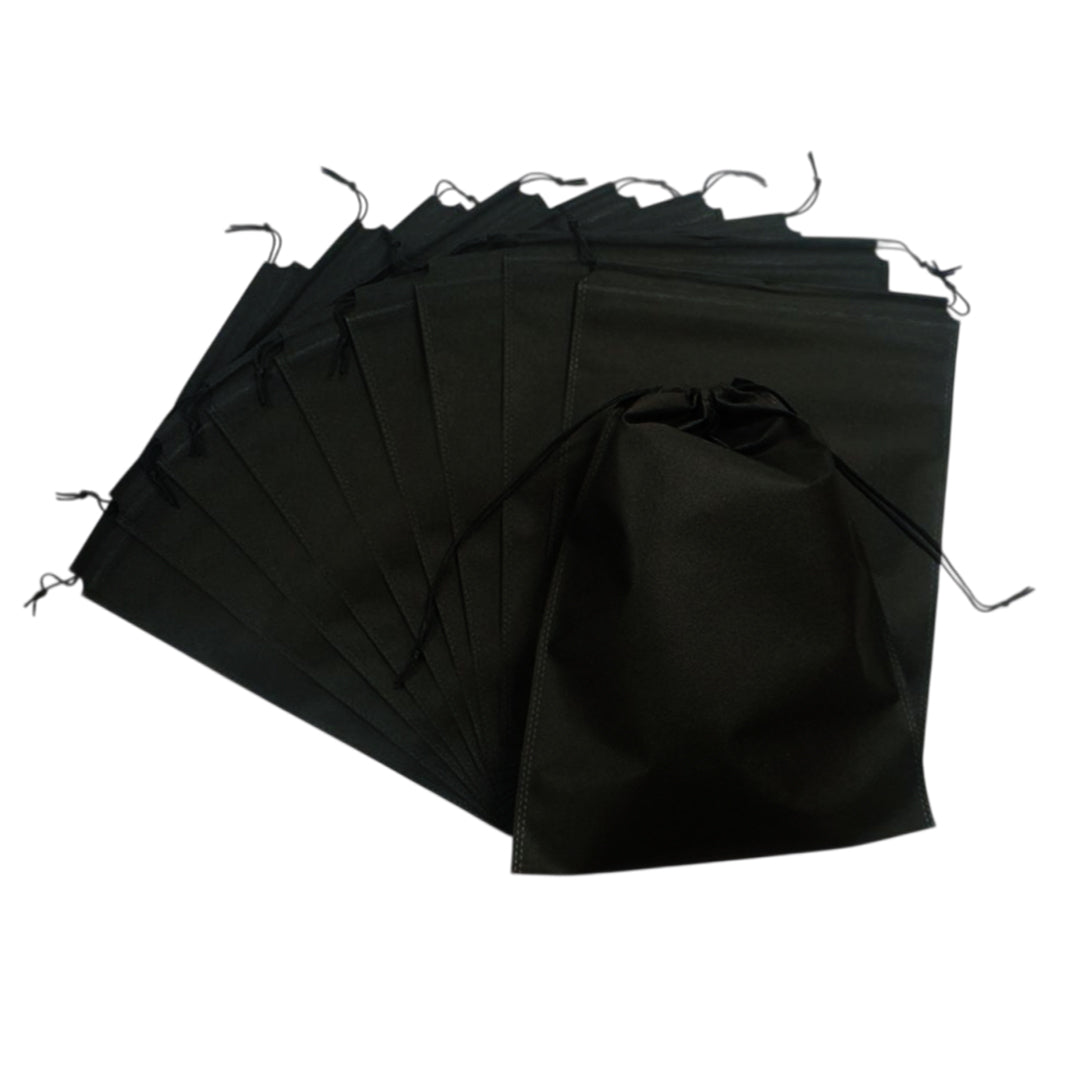 Pack of 100 Black Coloured 32x22cm Non-Woven Drawstring Bags