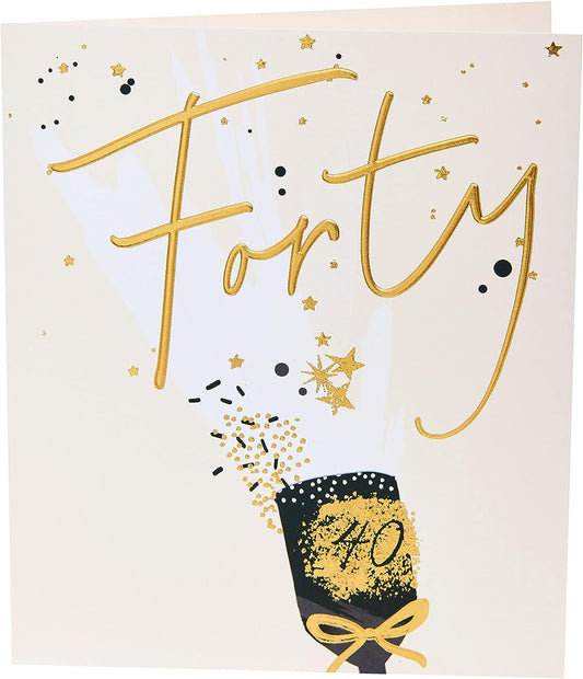 Party Popper Design 40th Birthday Card