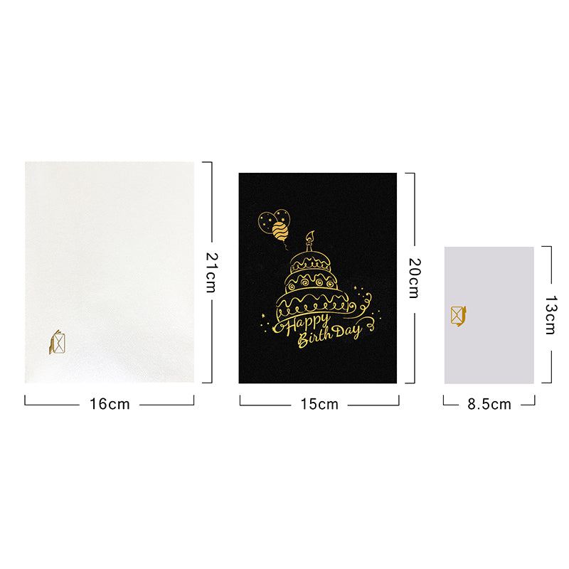 Golden Wishes 3D Pop Up Birthday Card