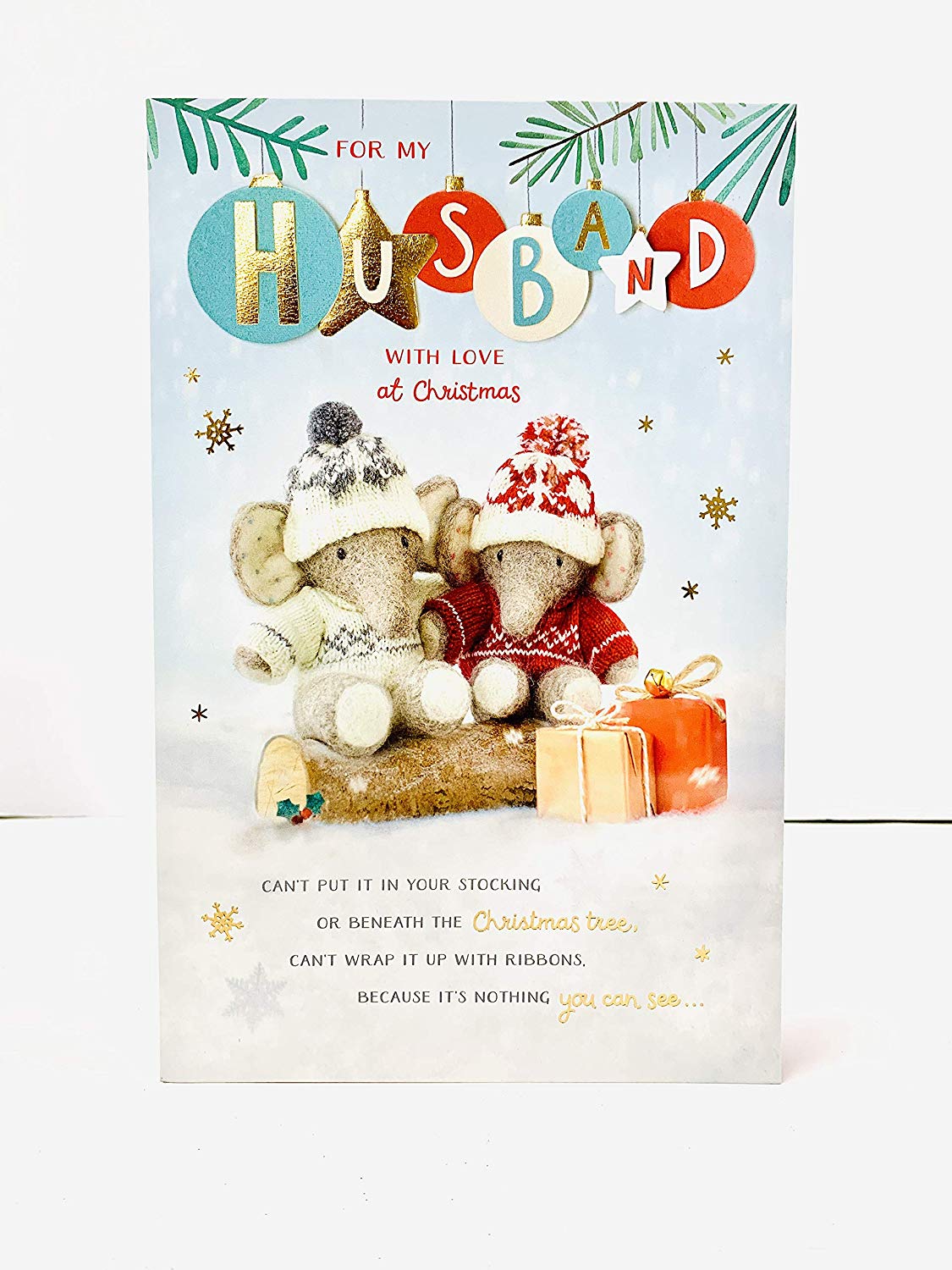 Husband Christmas Card Elliot Buttons