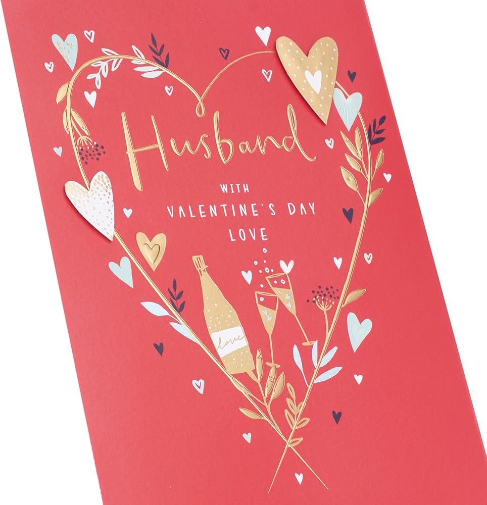 Hearts and Leaves Design Husband Valentine's Day Card