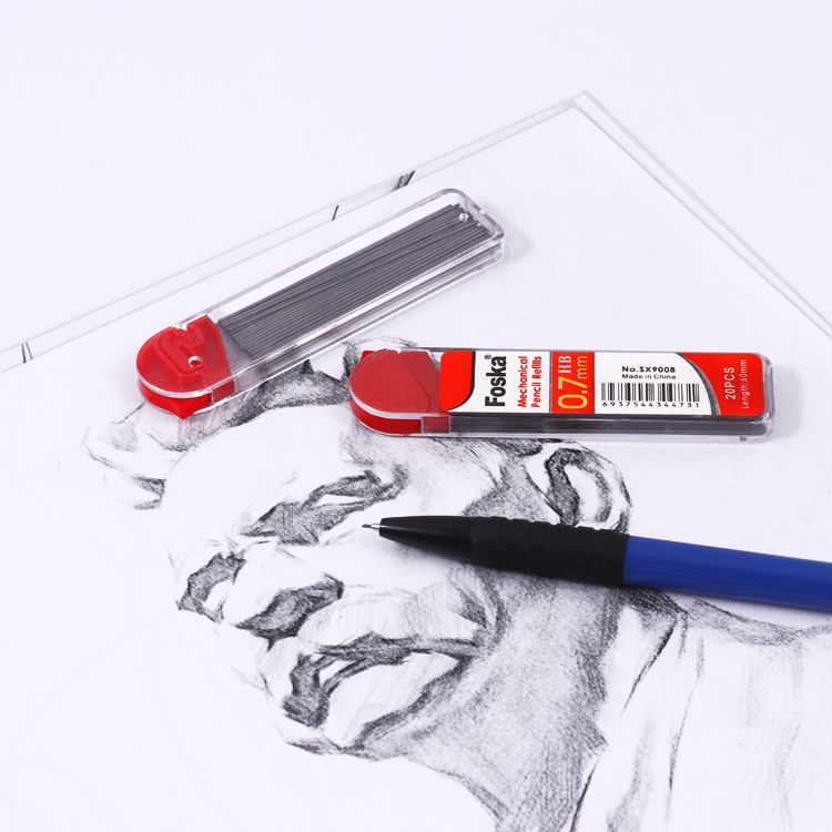 Pack of 12 0.7mm Mechanical Pencil HB Black Lead Refill Tubes