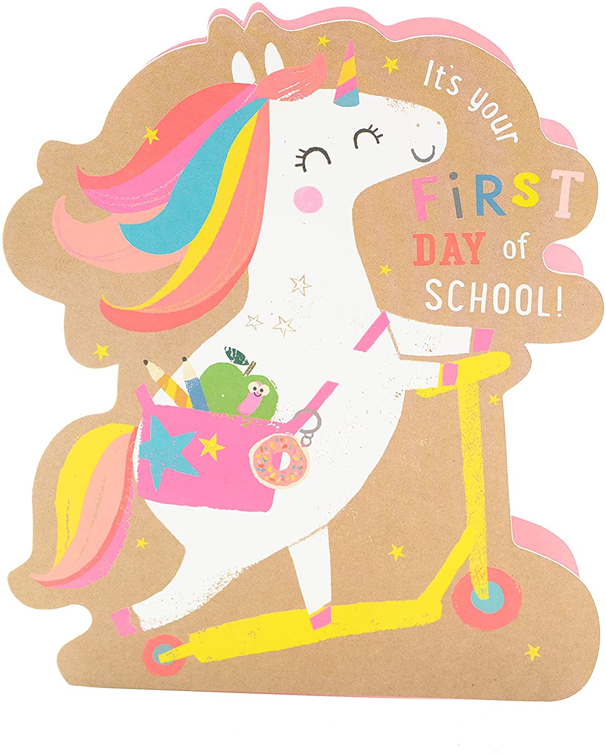 First Day Of School Card For Girl Unicorn Good Luck Congatulation 