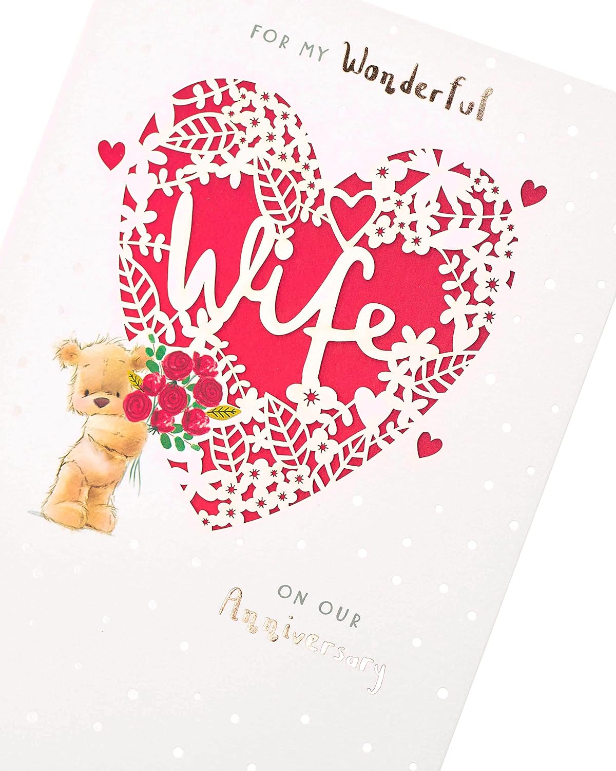 Laser Cut Design From Nutmeg For Wonderful Wife Wedding Anniversary Card Large