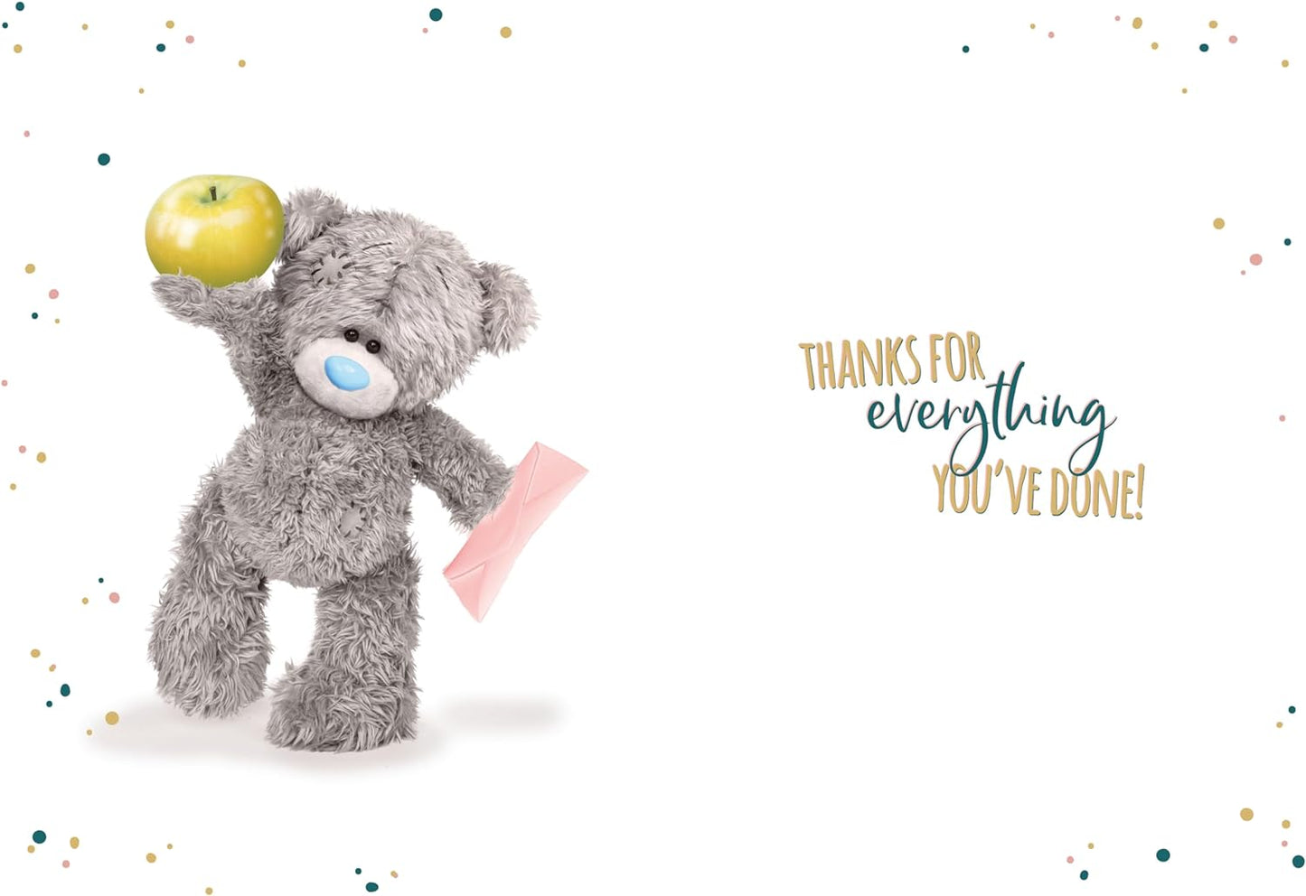 Bear With Apple Thank You Teacher Card
