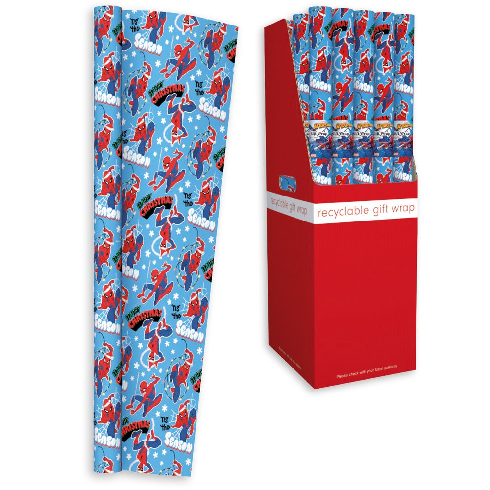 Pack of 3 Spiderman Christmas Wrapping Paper Rolls 2m x 69cm