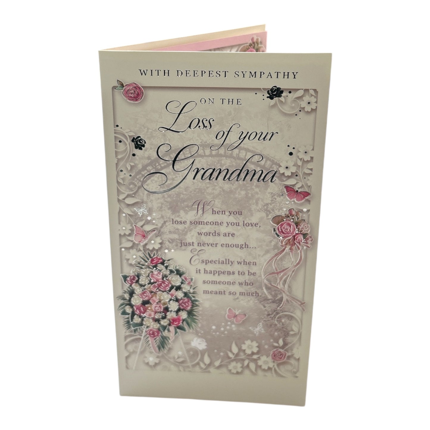 Loss of Grandma Floral Design Sympathy Opacity Card