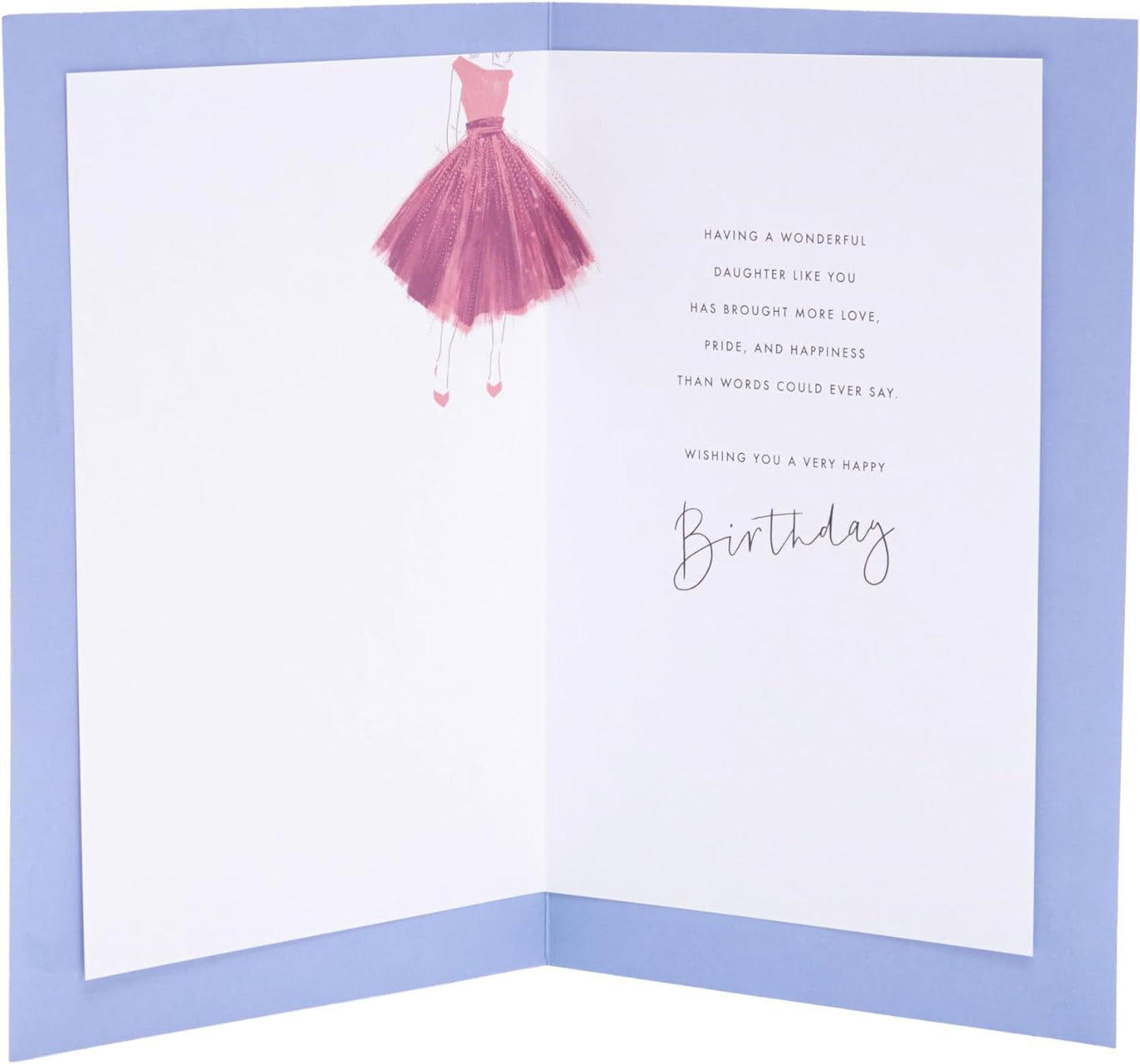 Purple Dress Design Daughter Birthday Card