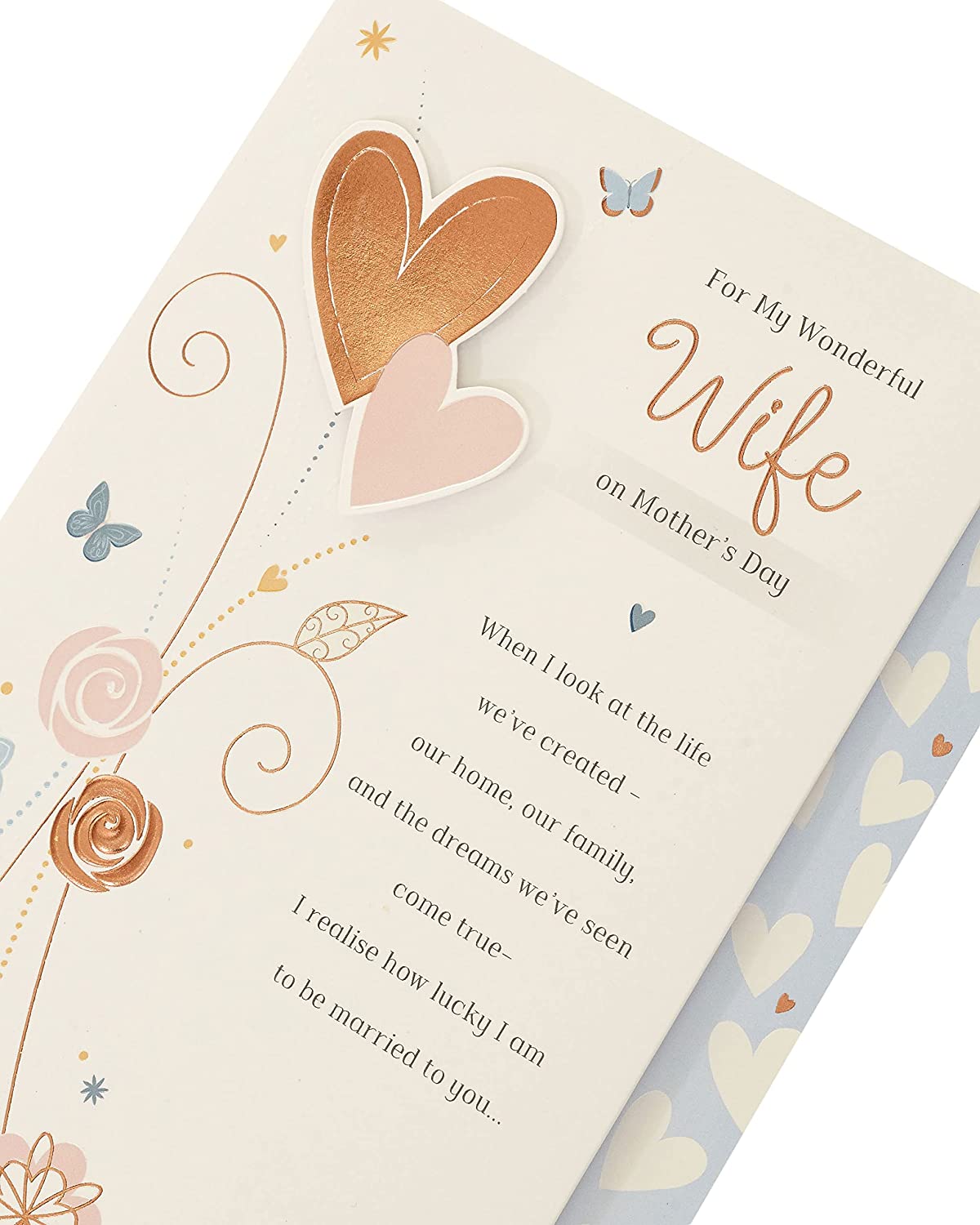 Traditional Heart Design For Wonderful Wife Mother's Day Card