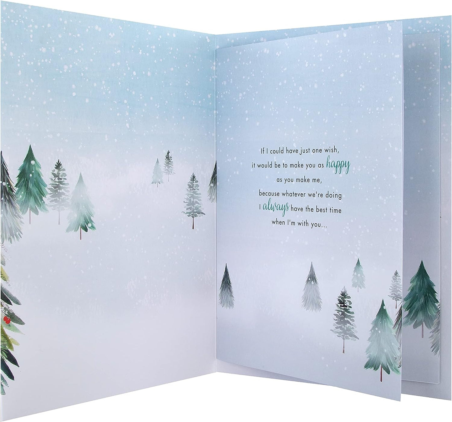 Classic Winter Scene with Tree Design Boyfriend Boxed Christmas Card