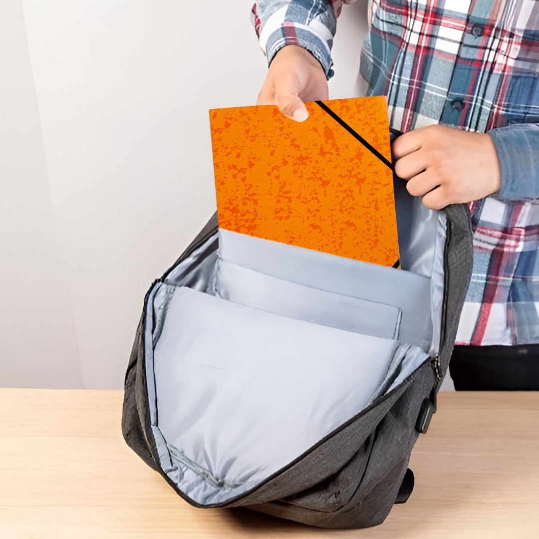 A4 Pink Card 3 Flap Folder With Elastic Closure