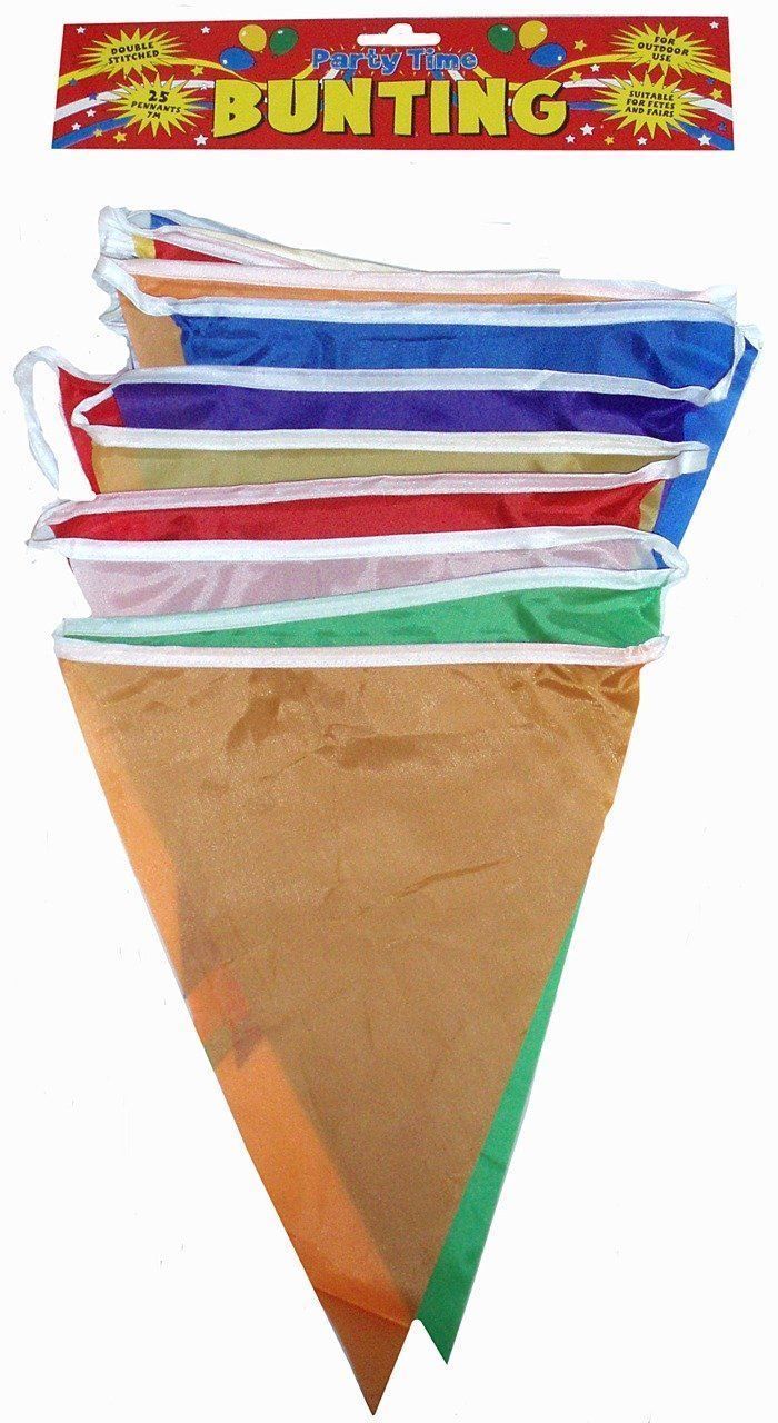 Rainbow Colour Bunting 7 Metere with 25 Nylon Pennants