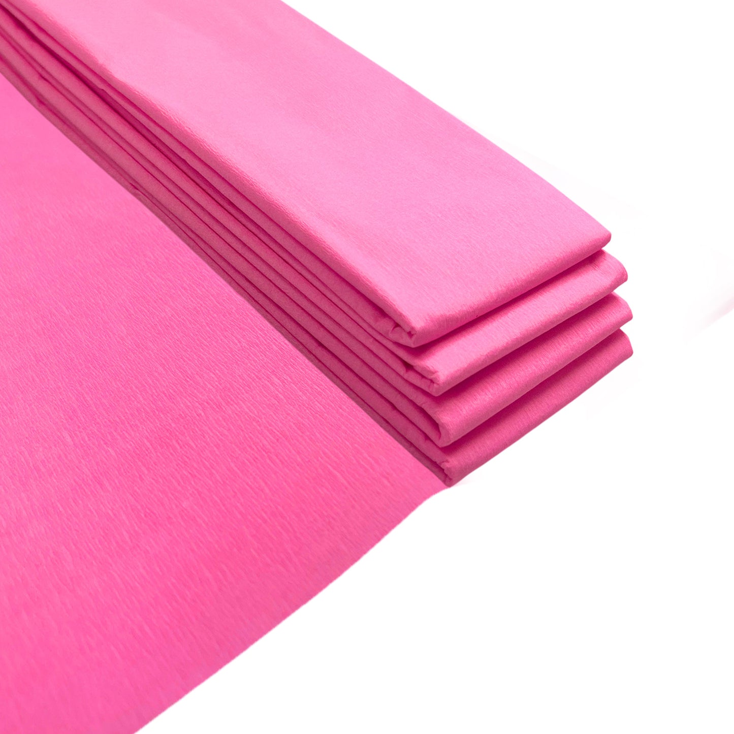 Pack of 5 Hot Pink Crepe Paper Sheets 50cm x 2m 17GSM 35% Stretch Craft Paper