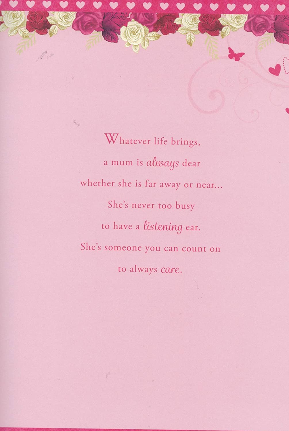 Special Mum 8 Page Insert Heart Design Luxury Mother's Day Card