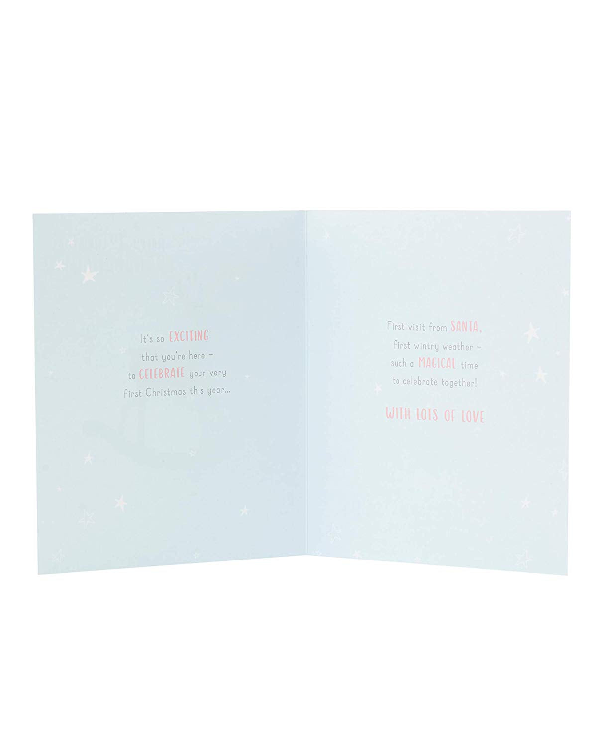 Granddaughter's First Christmas Card Cute Reindeer