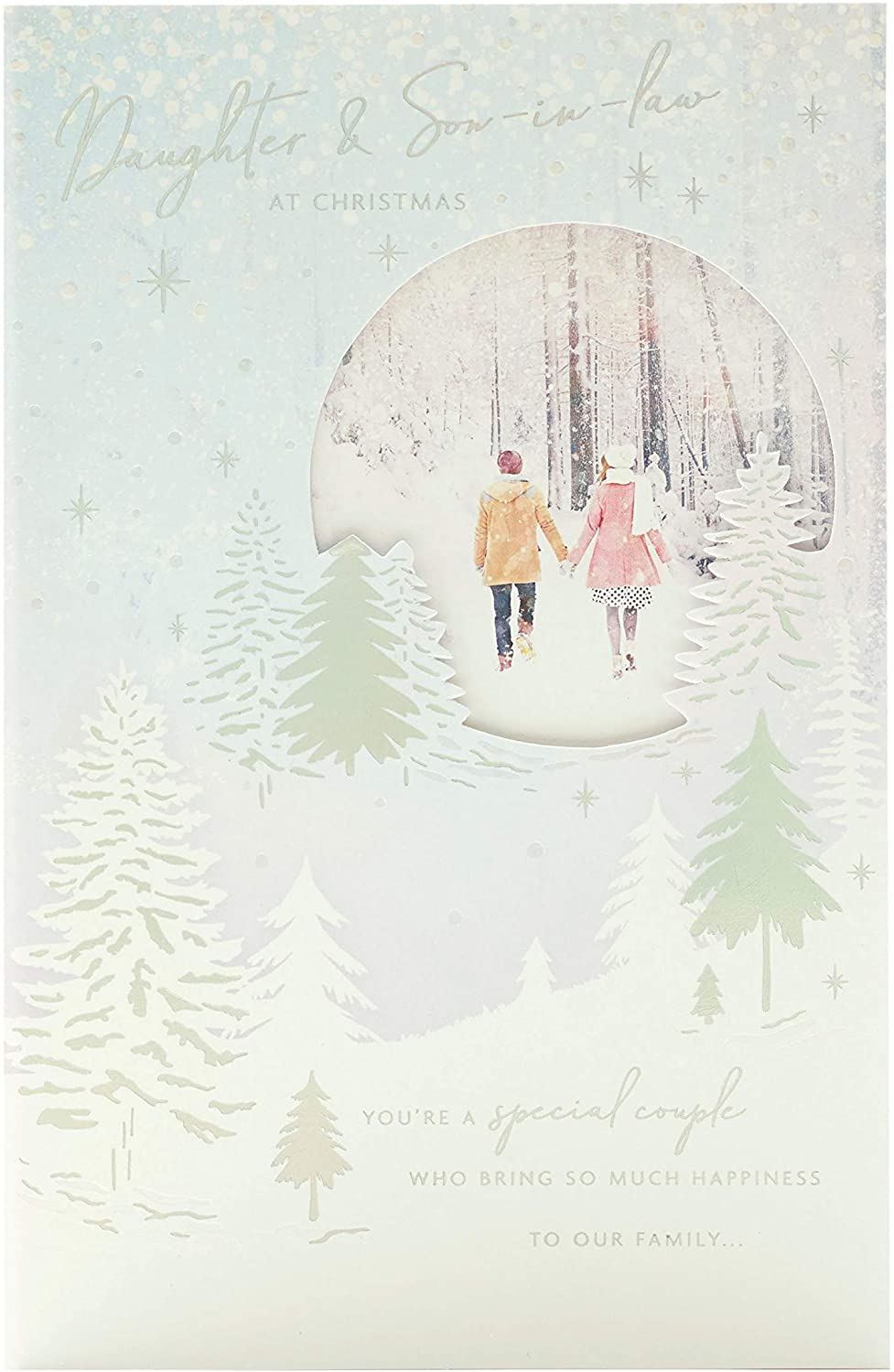 Daughter and Son in Law Christmas Card Beautiful Winter Scenery Design 