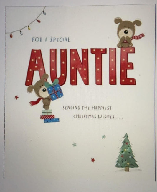 Special Auntie Lots of Woof Sending The Happiest Wishes Christmas Card 