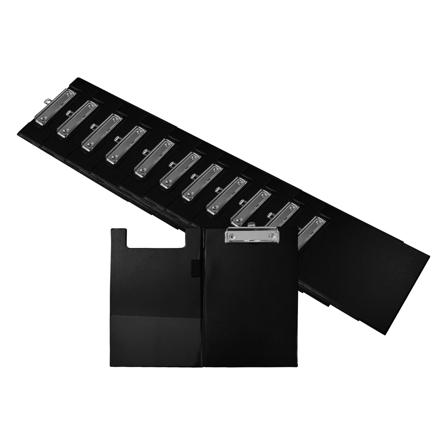 Pack of 12 A5 Black Foldover Clipboards