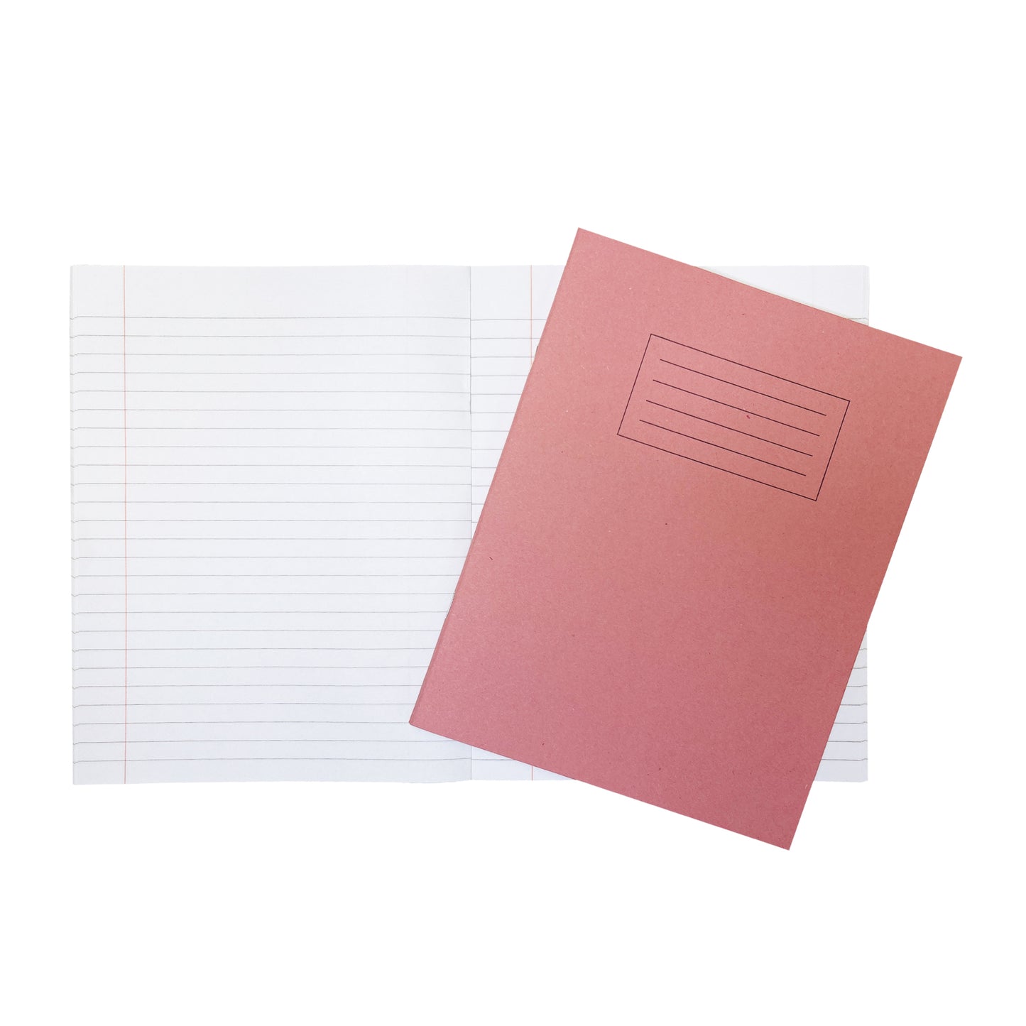 Pack of 10 Janrax 9x7" Pink 80 Page Feint Ruled with Margin Exercise Books WF Paper with 225gsm Manilla Cover