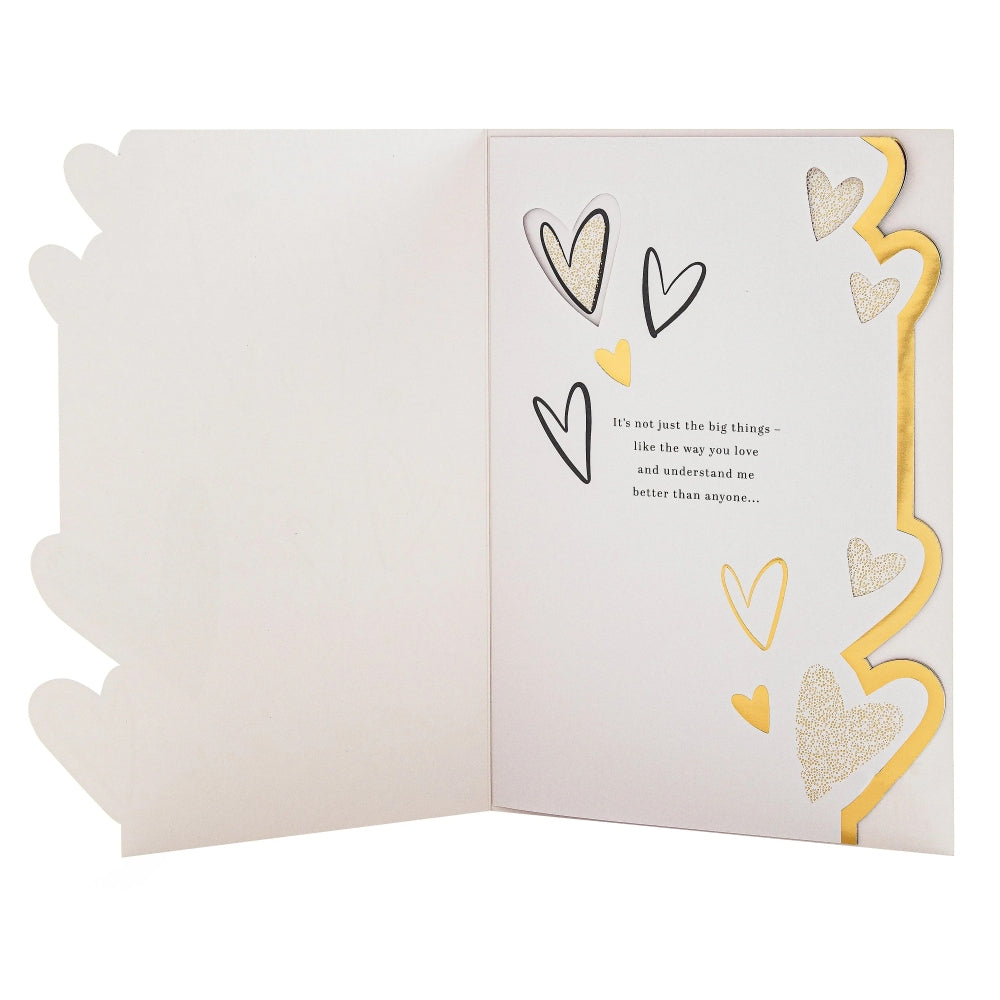 Gold Foil Hearts Design & Heartfelt Verse Foe One I Love Birthday Card