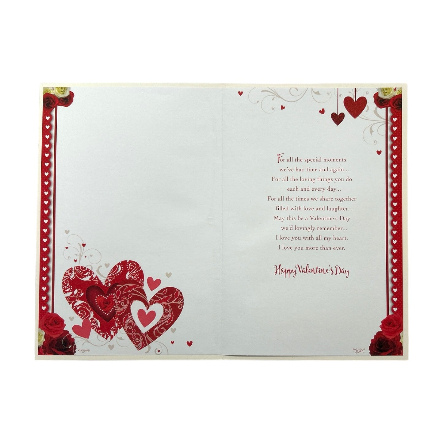 Love To My Wife Red And Gold Hearts Valentine's Day Card