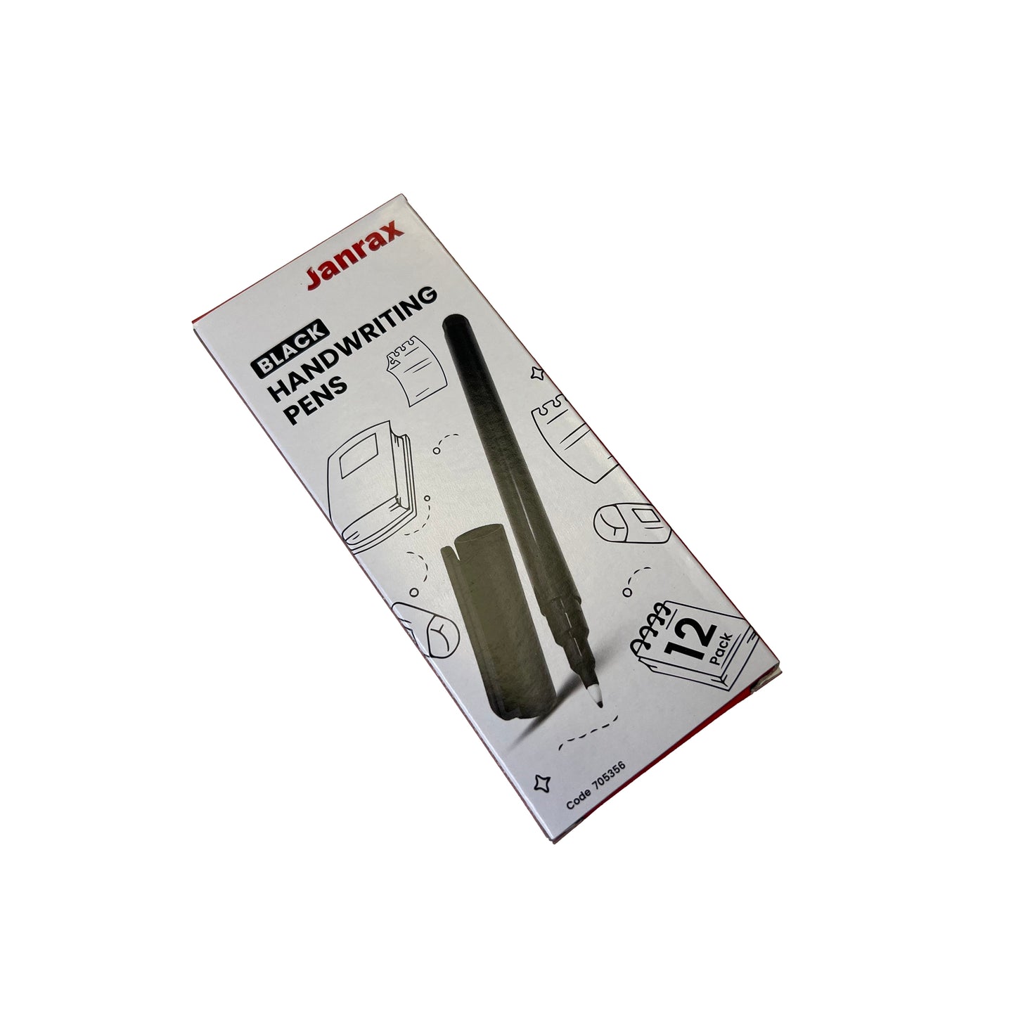Pack of 12 Black Handwriting Pens by Janrax