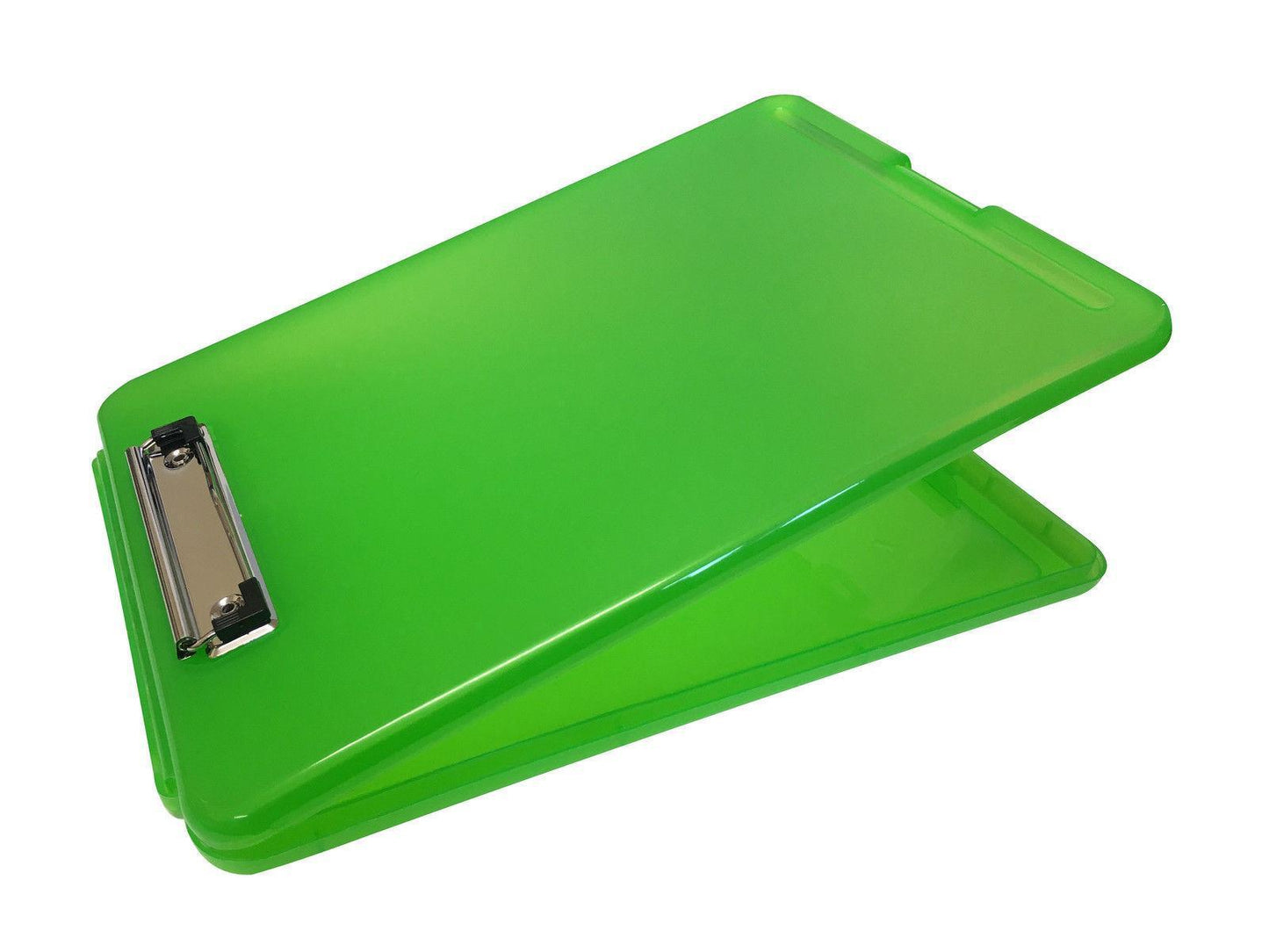 Pack of 2 A4 Green Clipboard Box Files - Storage Filing Case