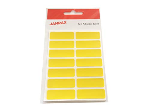 Pack of 98 Yellow 12x38mm Rectangular Labels - Adhesive Stickers